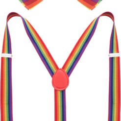 Rainbow bow tie and suspenders kit